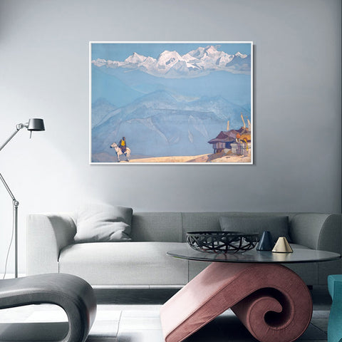 INVIN ART Framed Canvas Giclee Print Remember, 1924 by Nicholas Roerich Wall Art Living Room Home Office Decorations
