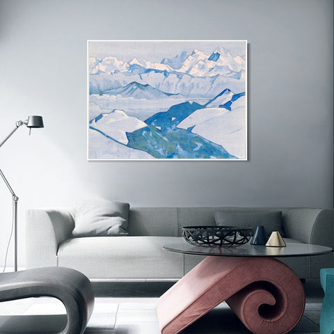 INVIN ART Framed Canvas Giclee Print Ridge of Everest, 1924 by Nicholas Roerich Wall Art Living Room Home Office Decorations