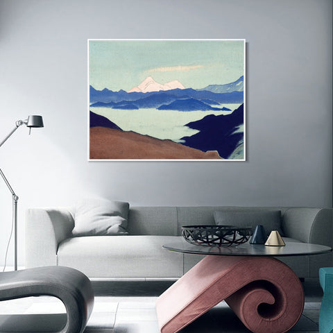 INVIN ART Framed Canvas Giclee Print Sared Himalayas, 1933 by Nicholas Roerich Wall Art Living Room Home Office Decorations