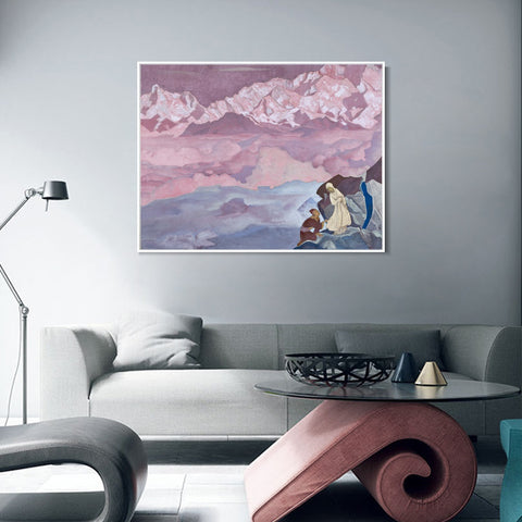 INVIN ART Framed Canvas Giclee Print She Who Leads, 1943 by Nicholas Roerich Wall Art Living Room Home Office Decorations