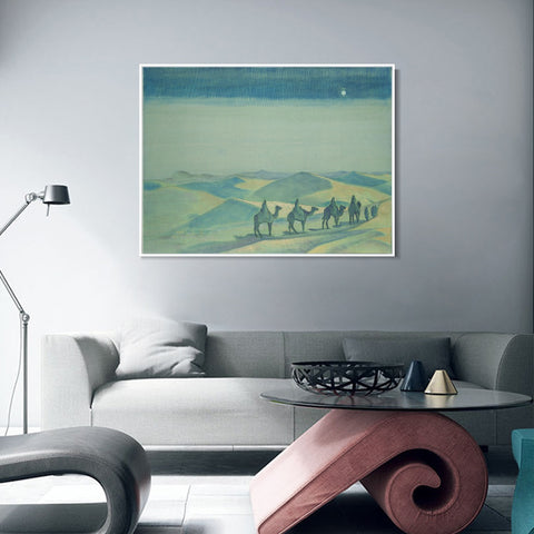 INVIN ART Framed Canvas Giclee Print Star of Mother of the World, 1924 by Nicholas Roerich Wall Art Living Room Home Office Decorations