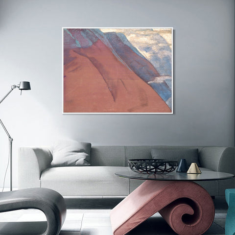INVIN ART Framed Canvas Giclee Print Study of Mountains, 1931 by Nicholas Roerich Wall Art Living Room Home Office Decorations