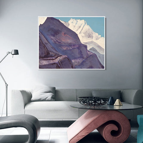 INVIN ART Framed Canvas Giclee Print Study of Mountains, 1933 by Nicholas Roerich Wall Art Living Room Home Office Decorations