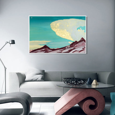 INVIN ART Framed Canvas Giclee Print Tablets of Law, 1931 by Nicholas Roerich Wall Art Living Room Home Office Decorations