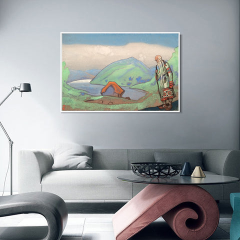 INVIN ART Framed Canvas Giclee Print the Oldest the Wisest, 1944 by Nicholas Roerich Wall Art Living Room Home Office Decorations