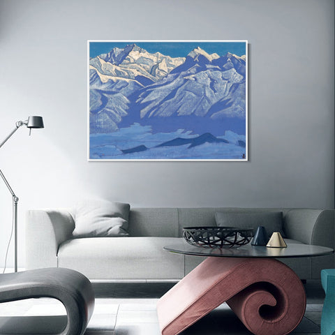 INVIN ART Framed Canvas Giclee Print All Ridge, 1924 by Nicholas Roerich Wall Art Living Room Home Office Decorations