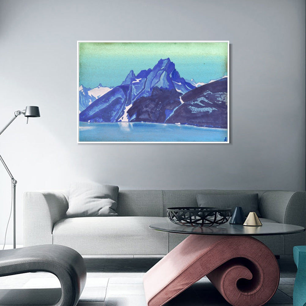 INVIN ART Framed Canvas Giclee Print Lake of the Nagas Kashmir, 1936 by Nicholas Roerich Wall Art Living Room Home Office Decorations