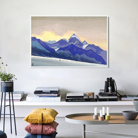 INVIN ART Framed Canvas Giclee Print Lahaul, 1947 by Nicholas Roerich Wall Art Living Room Home Office Decorations