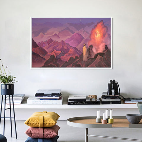 INVIN ART Framed Canvas Giclee Print Mohammed the Prophet, 1925-1 by Nicholas Roerich Wall Art Living Room Home Office Decorations