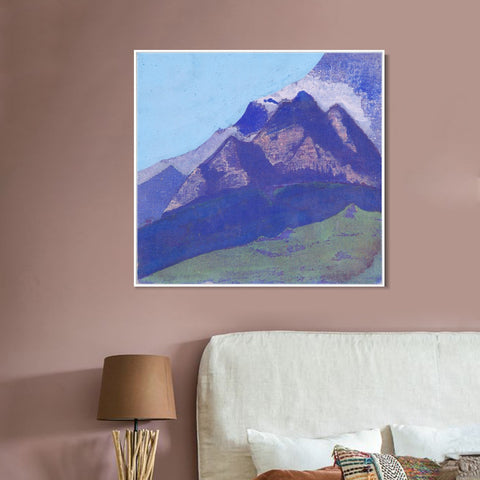 INVIN ART Framed Canvas Giclee Print Himalayas study-4 by Nicholas Roerich Wall Art Living Room Home Office Decorations