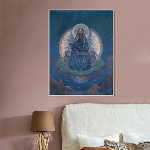 INVIN ART Framed Canvas Giclee Print Mother of the World, 1924 by Nicholas Roerich Wall Art Living Room Home Office Decorations