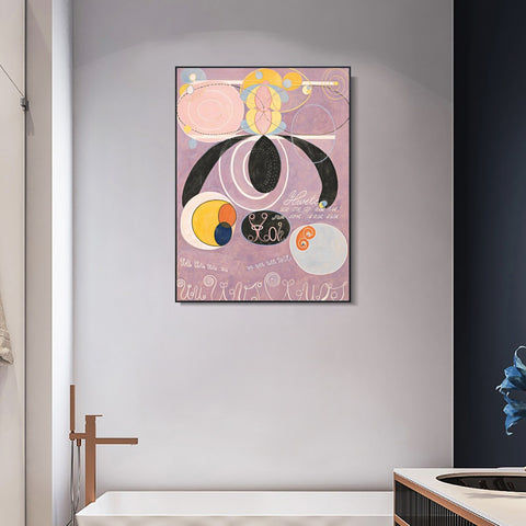 INVIN ART Framed Canvas Giclee Print Adulthood No 6 by Hilma Af Klint Wall Art Living Room Home Office Decorations