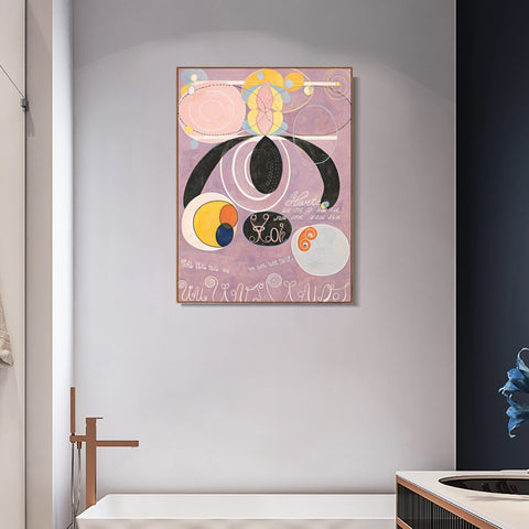 INVIN ART Framed Canvas Giclee Print Adulthood No 6 by Hilma Af Klint Wall Art Living Room Home Office Decorations