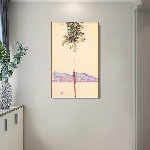 INVIN ART Framed Canvas Giclee Print Art Little Tree 1912 by Egon Schiele Wall Art Living Room Home Office Decorations