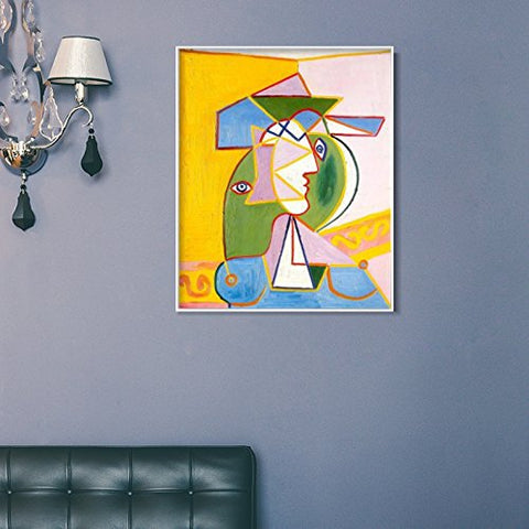 Framed Canvas-Bust of woman by Pablo Picasso Wall Art
