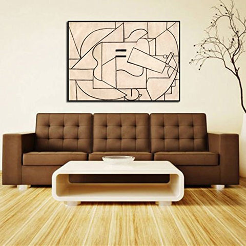 The Guitar,1912 by Pablo Picasso Framed Stretch Canvas Wall Art