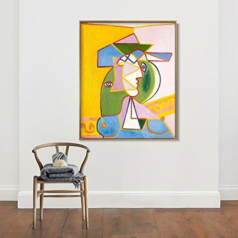 Framed Canvas-Bust of woman by Pablo Picasso Wall Art