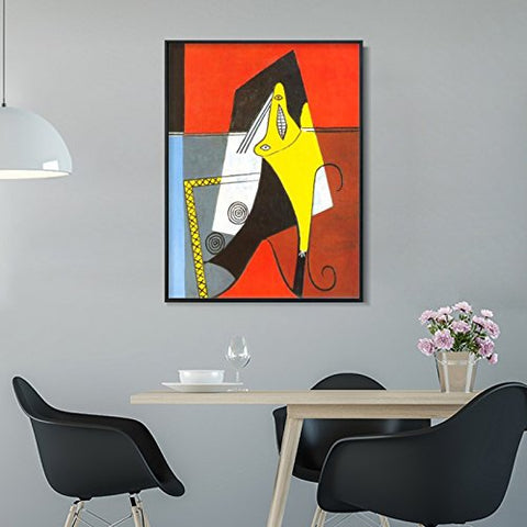 INVIN ART Framed Canvas Giclee Print Art-Abstract#5 by Pablo Picasso Wall Art