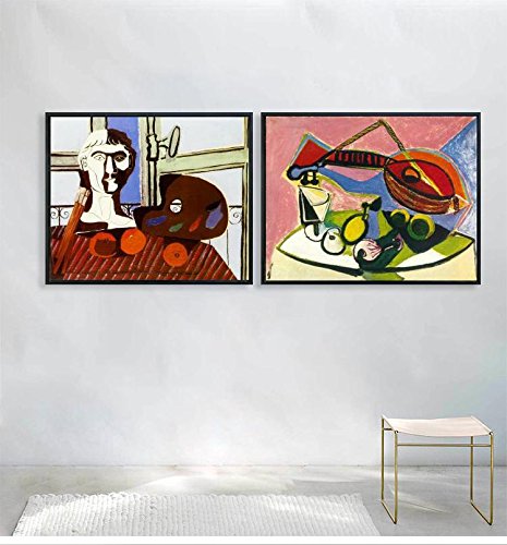 Combo Painting 2 Pieces by Pablo Picasso INVIN ART Framed Canvas Giclee Print Art Wall Art Series #16