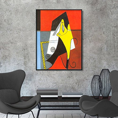 INVIN ART Framed Canvas Giclee Print Art-Abstract#5 by Pablo Picasso Wall Art