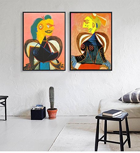 Combo Painting 2 Pieces by Pablo Picasso INVIN ART Framed Canvas Giclee Print Art Wall Art Series #14