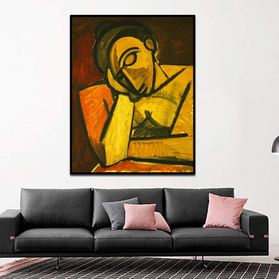 Framed Canvas-Repose,1908 by Pablo Picasso Wall Art