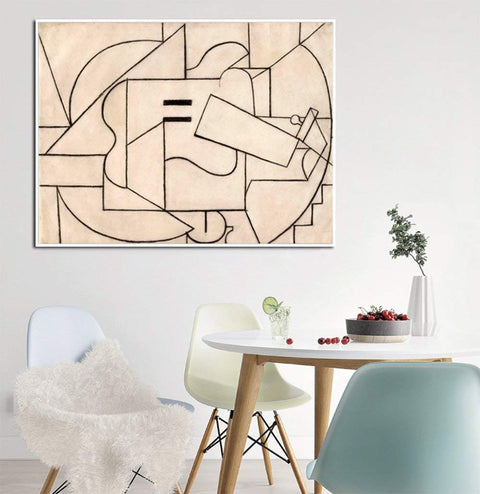 The Guitar,1912 by Pablo Picasso Framed Stretch Canvas Wall Art