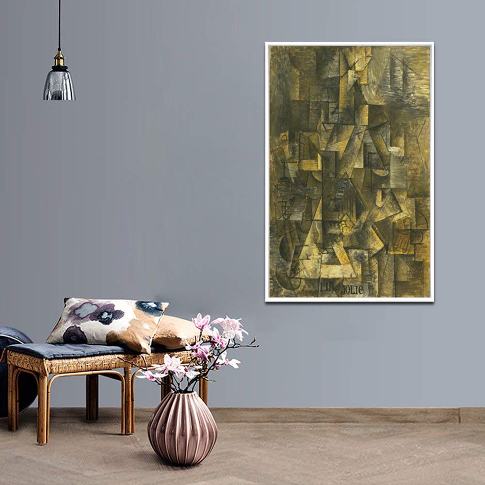 Framed Canvas-Ma Jolie,1912 by Pablo Picasso Wall Art