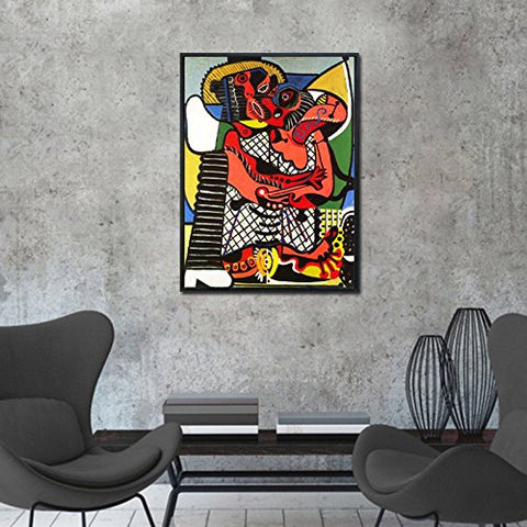 Framed Canvas-Abstract Painting The Kiss by Pablo Picasso Wall Art