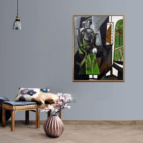 Framed Canvas-Woman By A Window,1952 by Pablo Picasso Wall Art