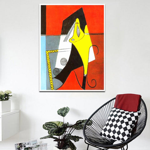 INVIN ART Framed Canvas Giclee Print Art-Abstract#5 by Pablo Picasso Wall Art
