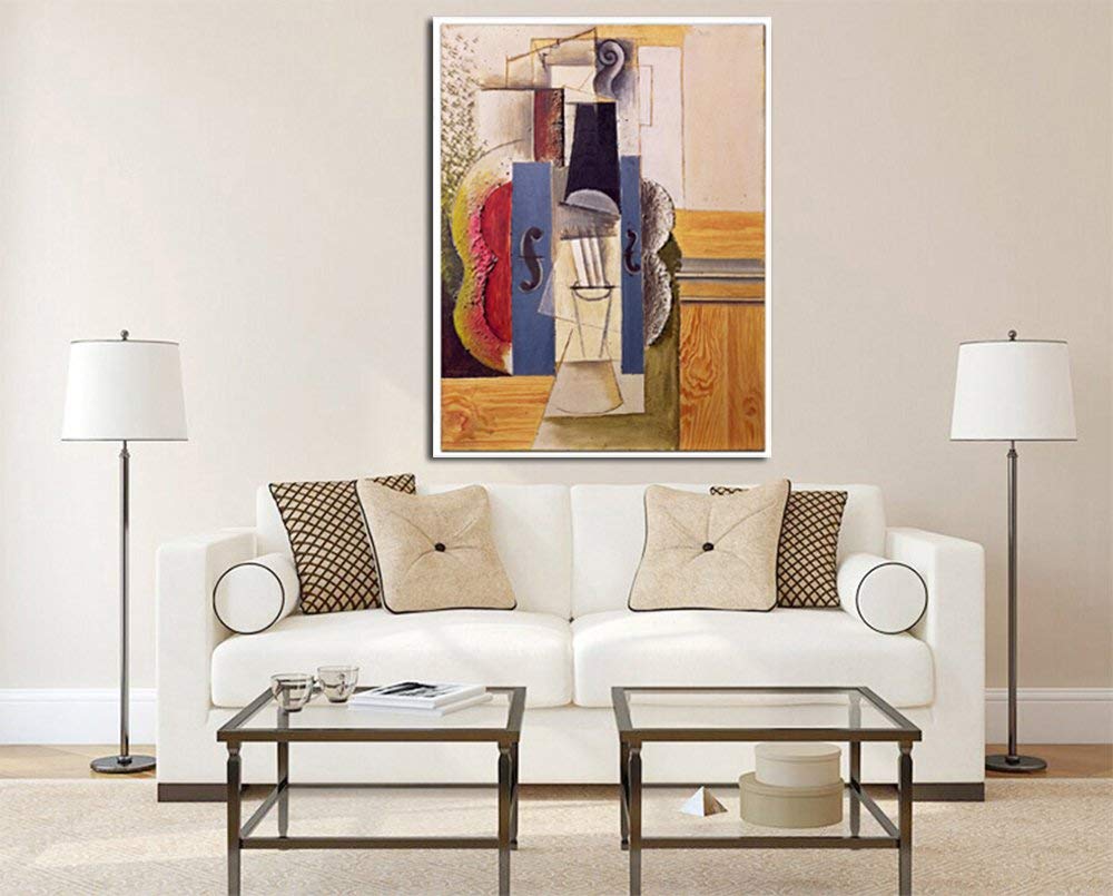 Framed Stretch Canvas Violin Hanging on the Wall by Pablo Picasso Wall Art