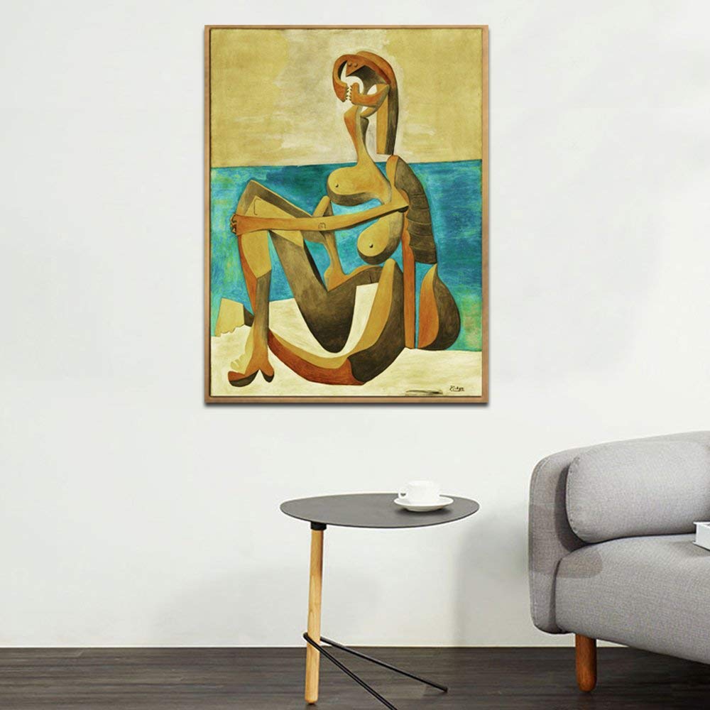 Framed Canvas-Seated Bather,1930 by Pablo Picasso Wall Art