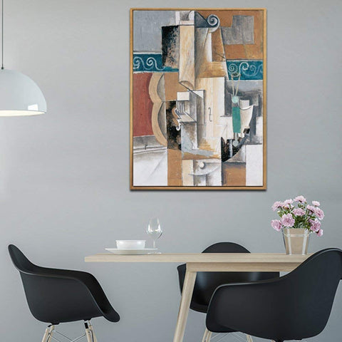 Framed Stretch Canvas Guitar And Violin 1912 by Pablo Picasso Wall Art