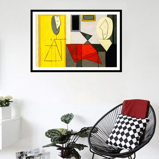 Framed Stretch Canvas The Studio by Pablo Picasso Wall Art