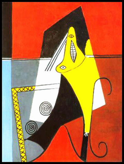 INVIN ART Framed Canvas Giclee Print Art-Abstract#5 by Pablo Picasso Wall Art