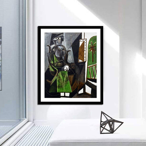 Framed Canvas-Woman By A Window,1952 by Pablo Picasso Wall Art