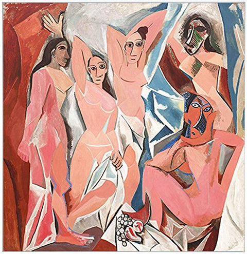 INVIN ART Framed Canvas Giclee Print Art Les Demoiselles d'Avignon by Pablo Picasso Wall Art