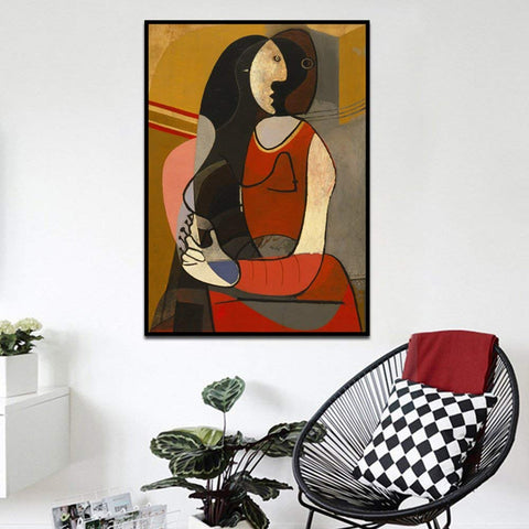 Framed Canvas-Seated Woman,1927 by Pablo Picasso Wall Art