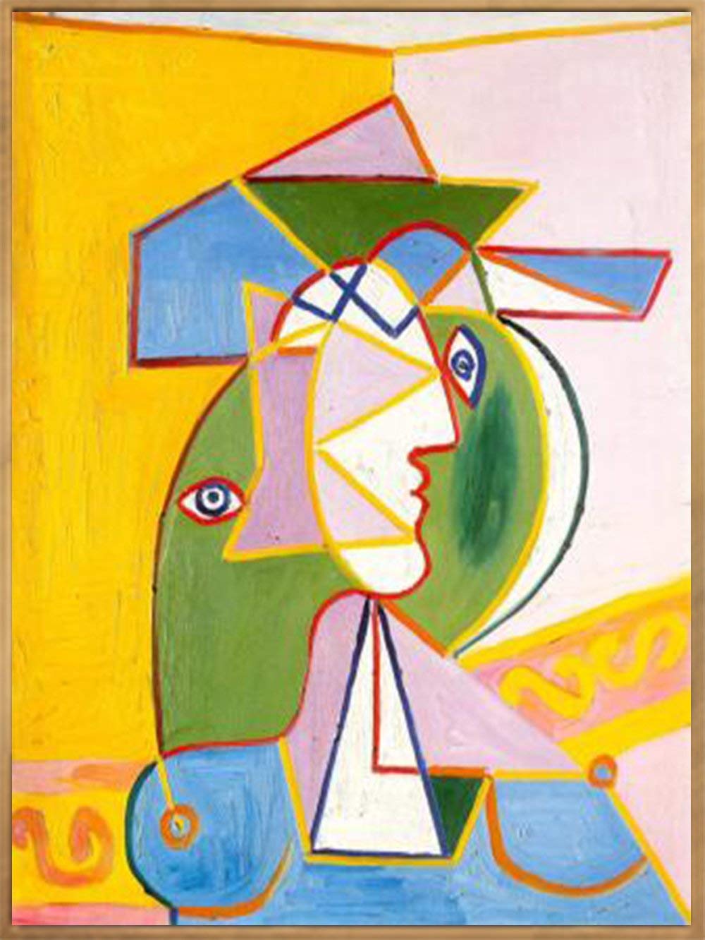 Framed Canvas-Bust of woman by Pablo Picasso Wall Art