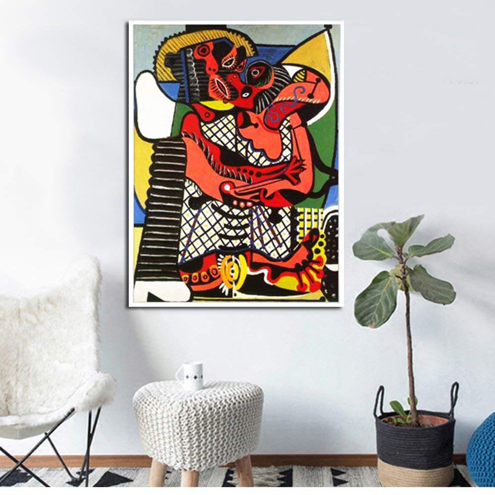 Framed Canvas-Abstract Painting The Kiss by Pablo Picasso Wall Art