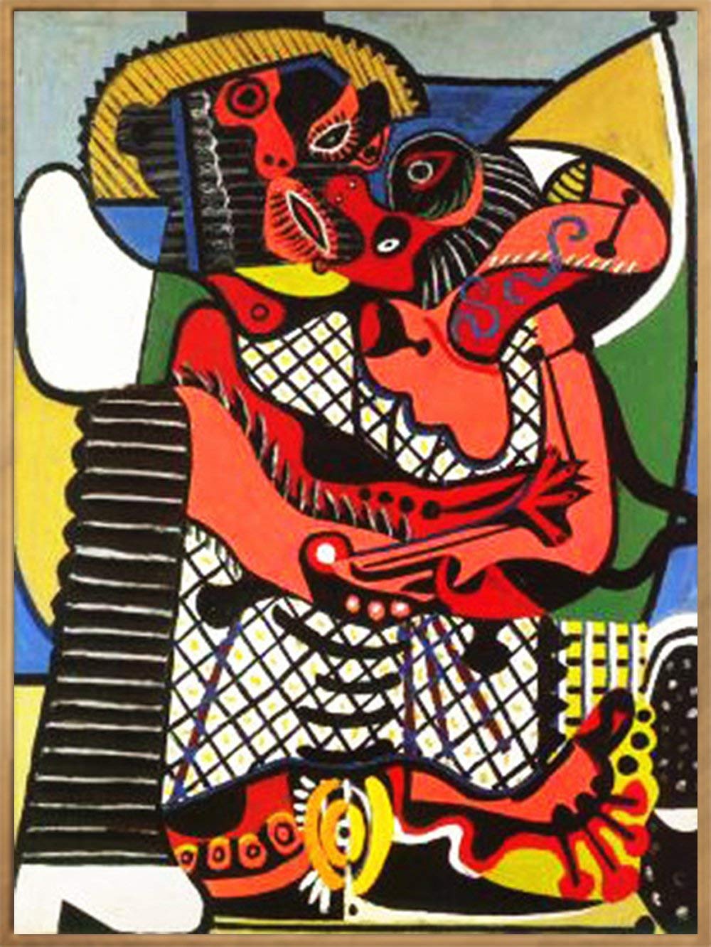 Framed Canvas-Abstract Painting The Kiss by Pablo Picasso Wall Art