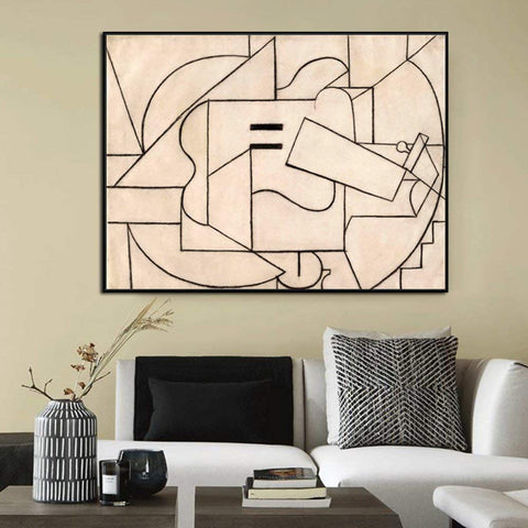 The Guitar,1912 by Pablo Picasso Framed Stretch Canvas Wall Art