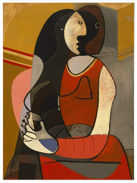 Framed Canvas-Seated Woman,1927 by Pablo Picasso Wall Art