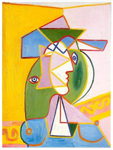 Framed Canvas-Bust of woman by Pablo Picasso Wall Art