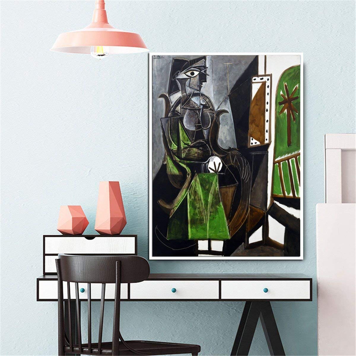 Framed Canvas-Woman By A Window,1952 by Pablo Picasso Wall Art