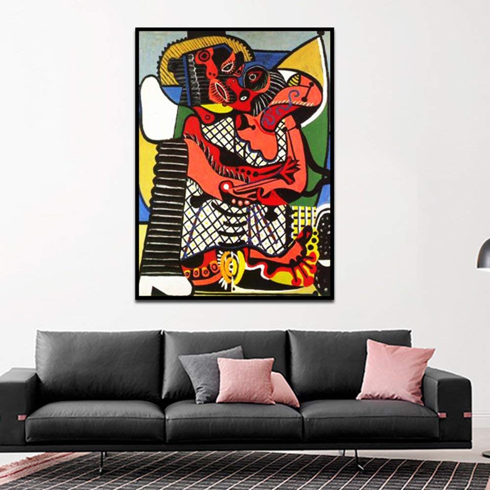 Framed Canvas-Abstract Painting The Kiss by Pablo Picasso Wall Art