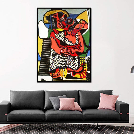 Framed Canvas-Abstract Painting The Kiss by Pablo Picasso Wall Art