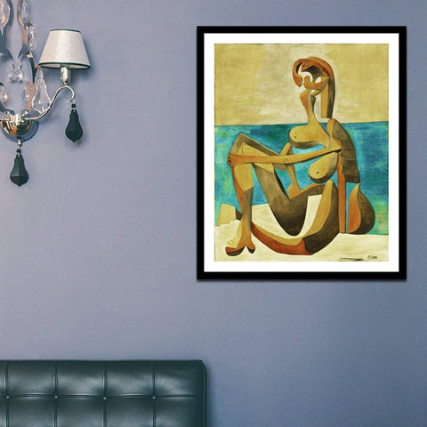 Framed Canvas-Seated Bather,1930 by Pablo Picasso Wall Art