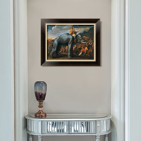 INVIN ART Framed Canvas Art Giclee Print Hannibal crossing the Alps on elephant back by Nicolas Poussin Wall Art Living Room Home Office Decorations